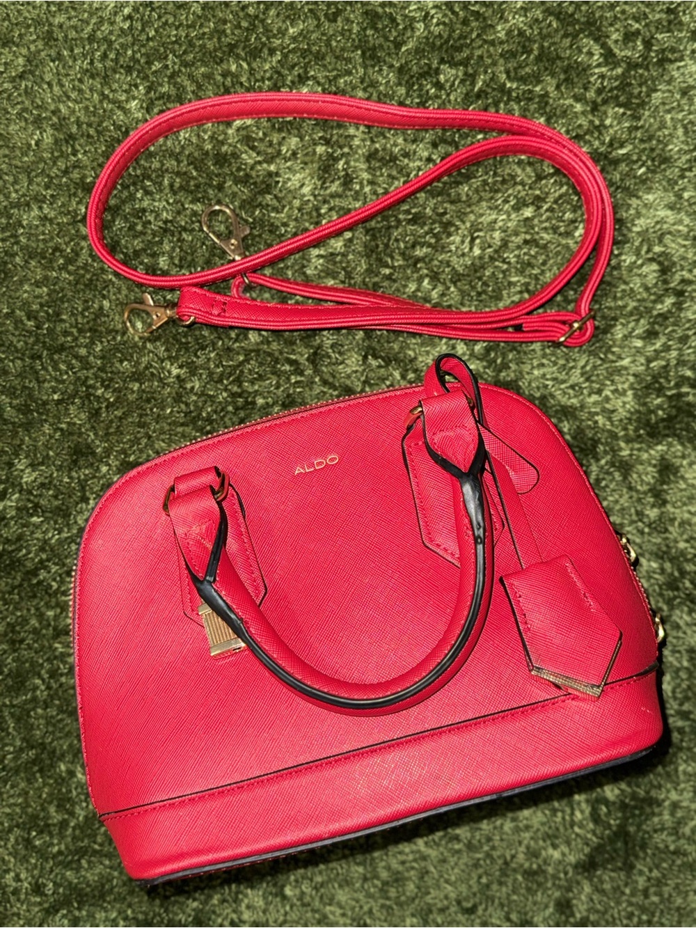 Aldo Red Dome Satchel Crossbody